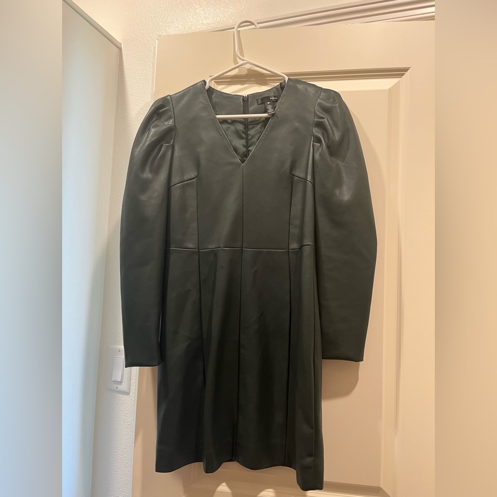 Hunter Green Aqua Leather Dress
